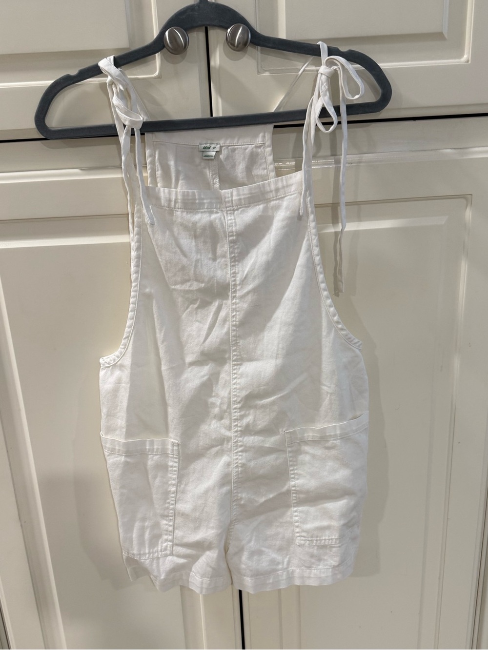 aerie White Tie-Shoulder One-Piece Romper